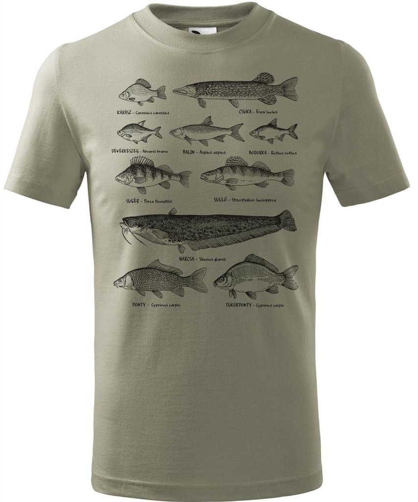 Gyermek póló sokhalas (világos khaki)